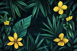 鲜花绿叶背景图