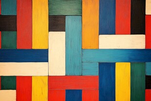 多彩木头墙面装饰