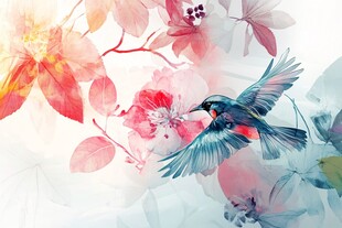 新中式花鸟数码印花