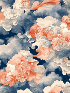 彩墨云纹艺术画