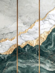 抽象金色线条大理石纹