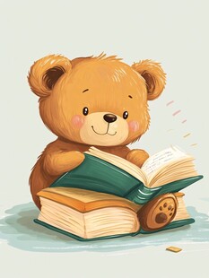 小熊热爱书本