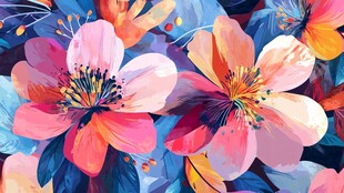 抽象花卉绚丽色彩