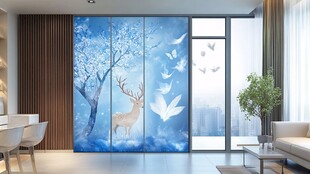 3d麋鹿飞鸟装饰画