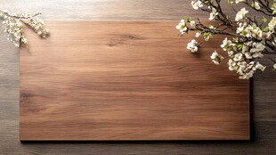 暖色鲜花木板木托盘