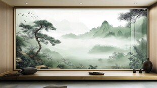 迎客松酒店客厅背景