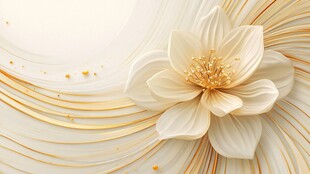 高精手绘黄金拉丝花卉