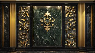 大理石纹金迎宾区