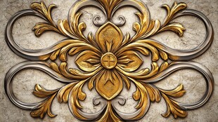 金色奢华浮雕装饰设计