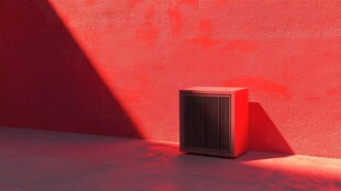 几何图形红色墙壁