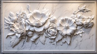 高清花卉浮雕