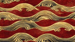 屏风背景云纹漆器