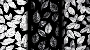 黑白树叶图案