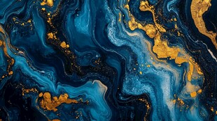 蓝色流体创意抽象画