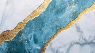 极简金箔石根线条