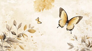 蝶恋花橙色蝴蝶背景