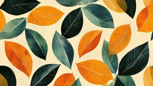 北欧树叶背景墙