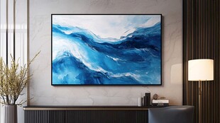 客厅挂画蓝色渐变