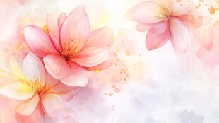 森系粉橙色花朵背景