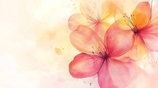 森系粉橙色花朵背景