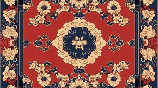 色块花古典图案组合