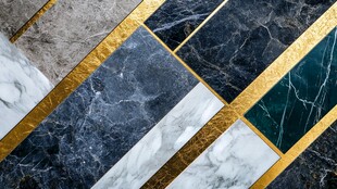 蓝底金线大理石