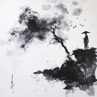墨韵禅境意境画