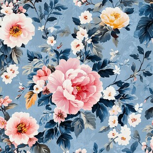 手绘质感牡丹花