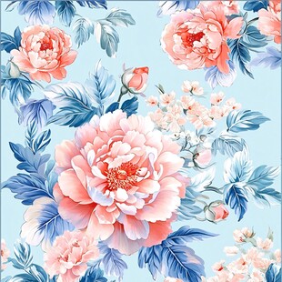 立体手绘牡丹花卉