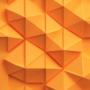 橘色立体几何画