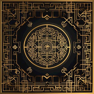 蒙古族喜图案设计金色