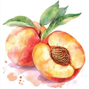 水果插画蟠桃插画