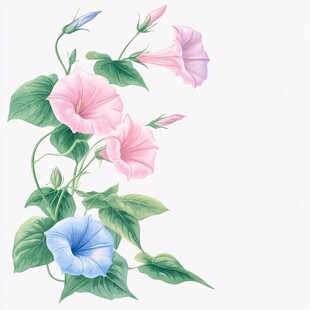 手绘牵牛花插画