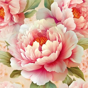 立体手绘牡丹花卉