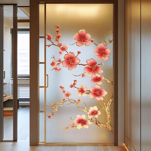 酒店客厅走廊梅花花鸟