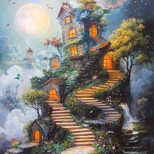 梦幻夜晚立体画