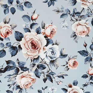 印花蓝色妖姬玫瑰花