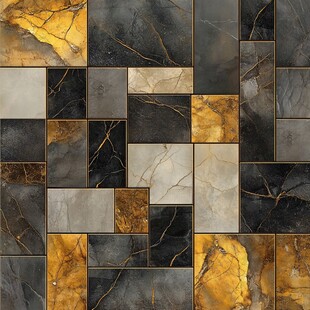 抽象箔金拼接色块