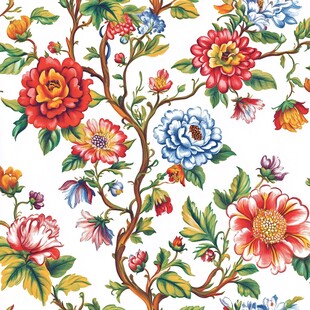 花鸟牡丹花鸟碎花