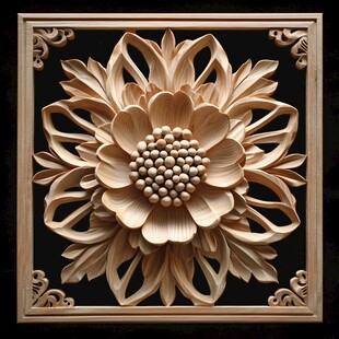 木雕精雕素材花纹