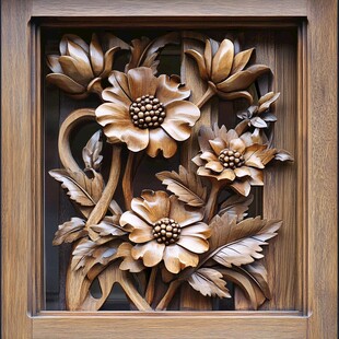 浮雕木刻花