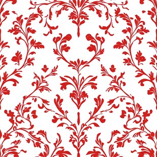 红色暖色粉色缠枝图案