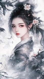 古风美女头像插画封面