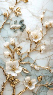 3d立体浮雕花卉花鸟