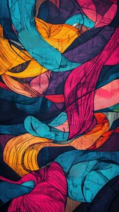 彩色唯美质感装饰画