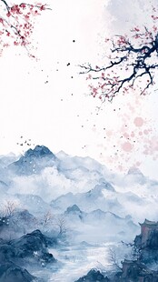 古风秋天景色插画