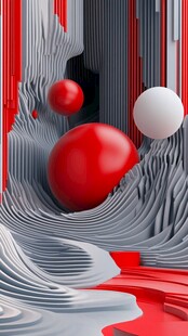 红色球体创意场景