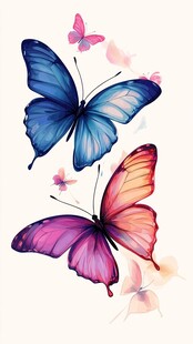 高清手绘蝴蝶