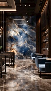 黑蓝色大理石材背景墙