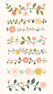 花朵贴纸文创插画